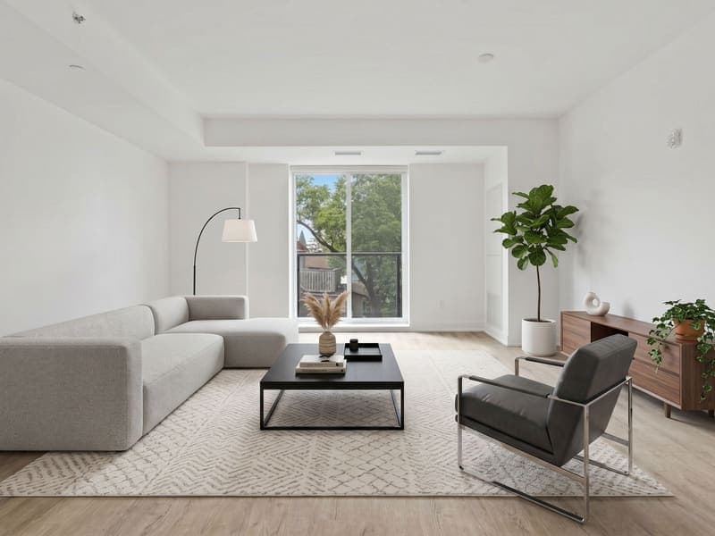 Modern staged living room — AI virtual staging result