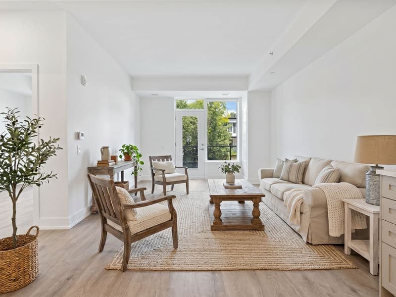 Farmhouse staged living room — AI virtual staging result