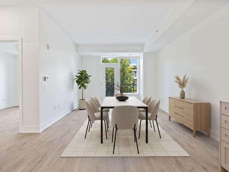 Modern staged dining — AI virtual staging result