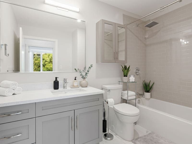 Modern staged bathroom — AI virtual staging result