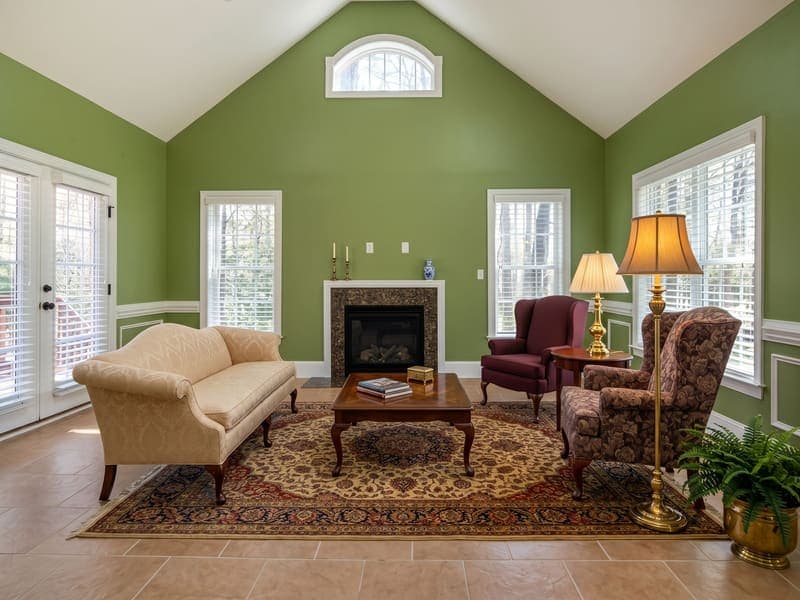Traditional staged living room — AI virtual staging result