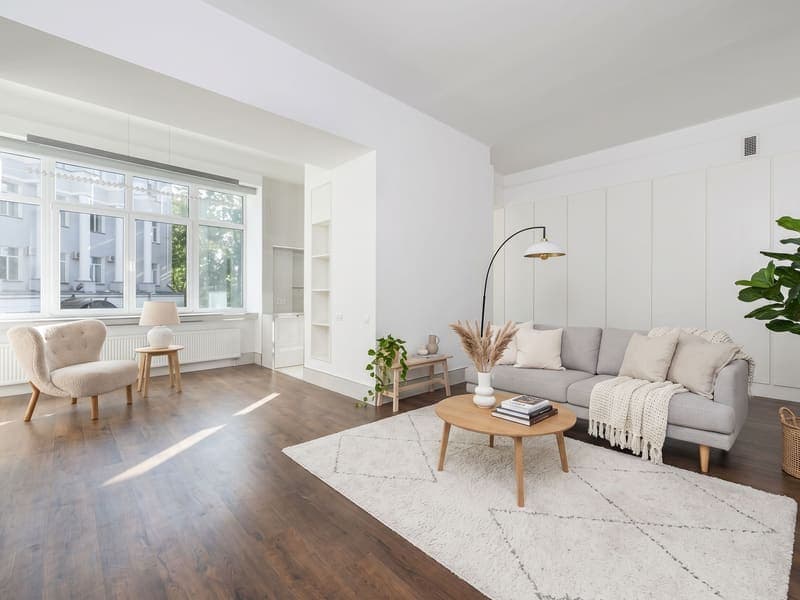 Scandinavian staged living room — AI virtual staging result