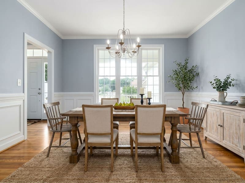 Farmhouse staged dining — AI virtual staging result