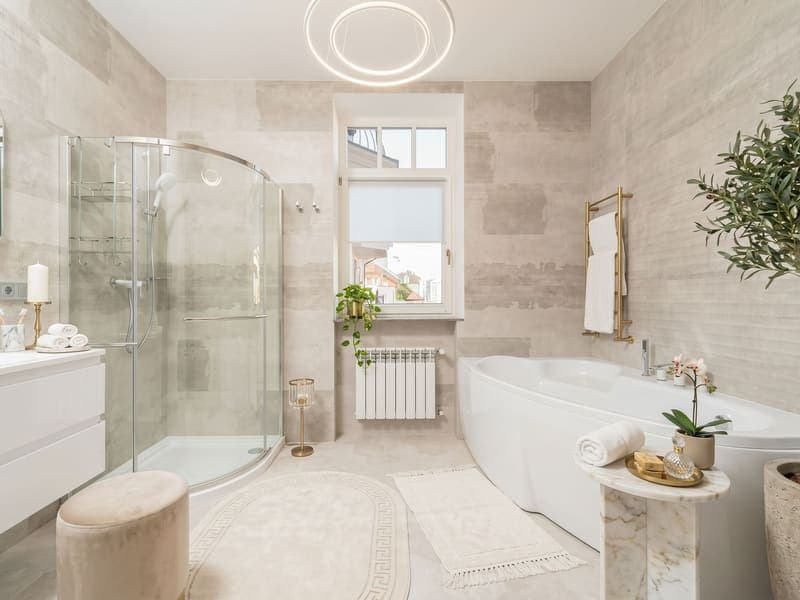 Luxury staged bathroom — AI virtual staging result