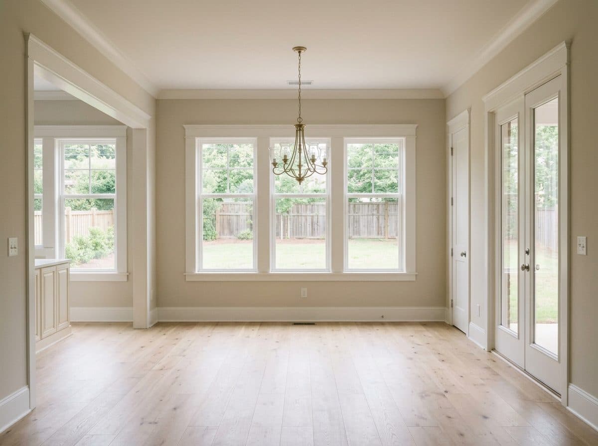 Empty dining before AI virtual staging
