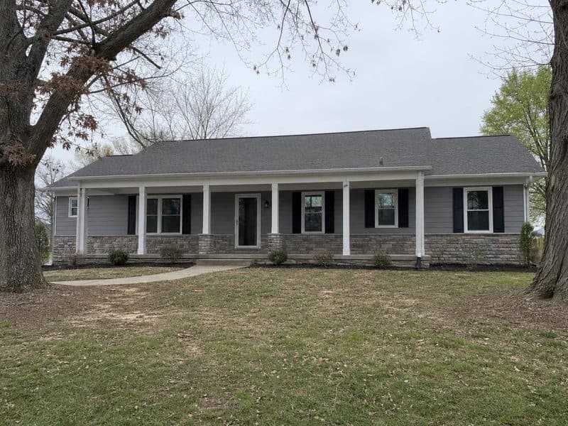 Empty exterior before AI virtual staging