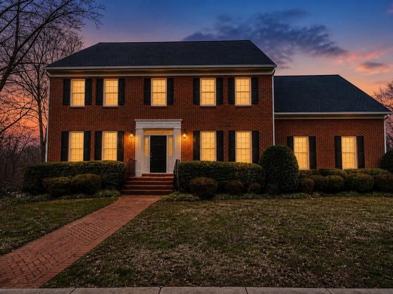 Twilight staged exterior — AI virtual staging result