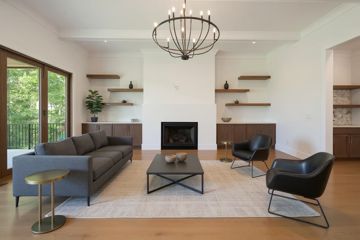 Living room in Modern style, virtually staged with QuickStage